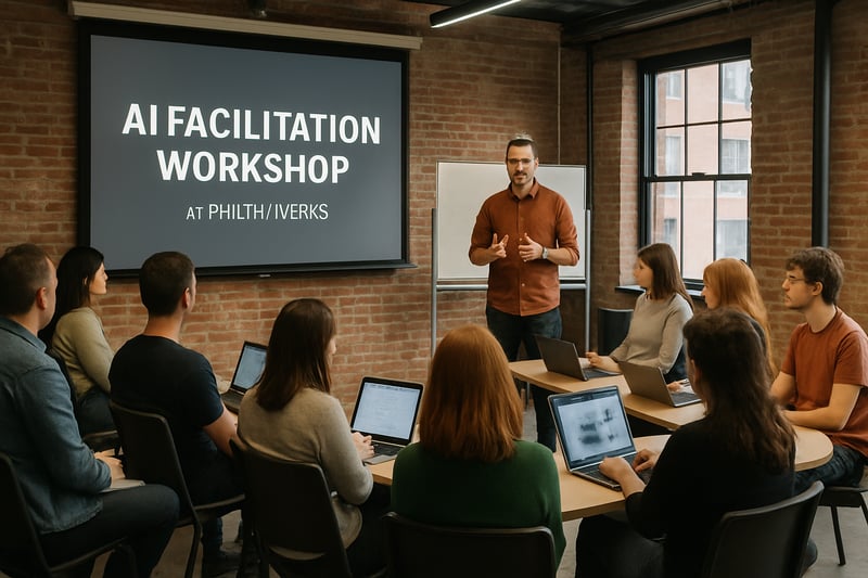 AI facilitation workshop in action at PhilthyWerks